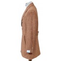 Cappotto Uomo tweed doppiopetto con trapunta interna, tasca a sbiego e martingala Made in Italy