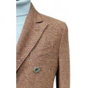 Cappotto Uomo tweed doppiopetto con trapunta interna, tasca a sbiego e martingala Made in Italy